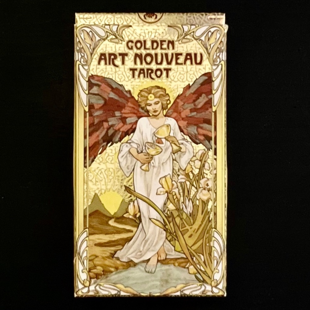 Golden Art Nouveau Tarot card deck with booklet